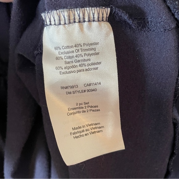 Motherhood Maternity Navy and White Striped Robe and Nightgown set - size L - Picture 3 of 4